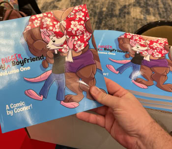 A stack of printed copies of My Bigger Boyfriend Volume One