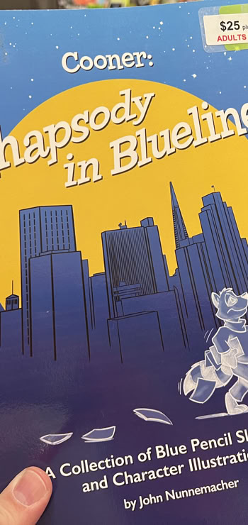 A printed copy of sketchbook "Rhapsody in Blueline"