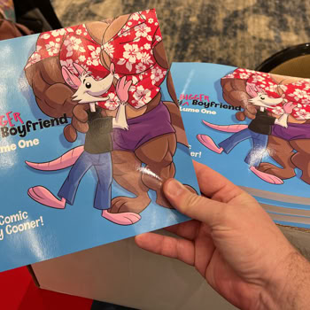 A stack of printed copies of My Bigger Boyfriend Volume One