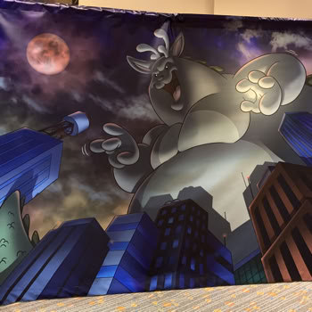 Themed mural designed and illustrated for Texas Furry Fiesta