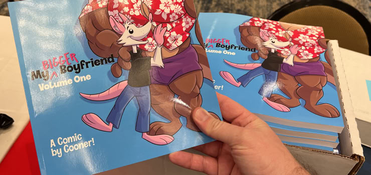 A stack of printed copies of My Bigger Boyfriend Volume One