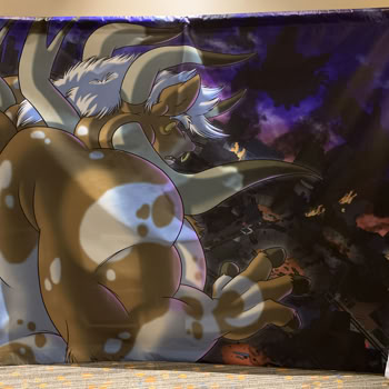 Themed mural designed and illustrated for Texas Furry Fiesta